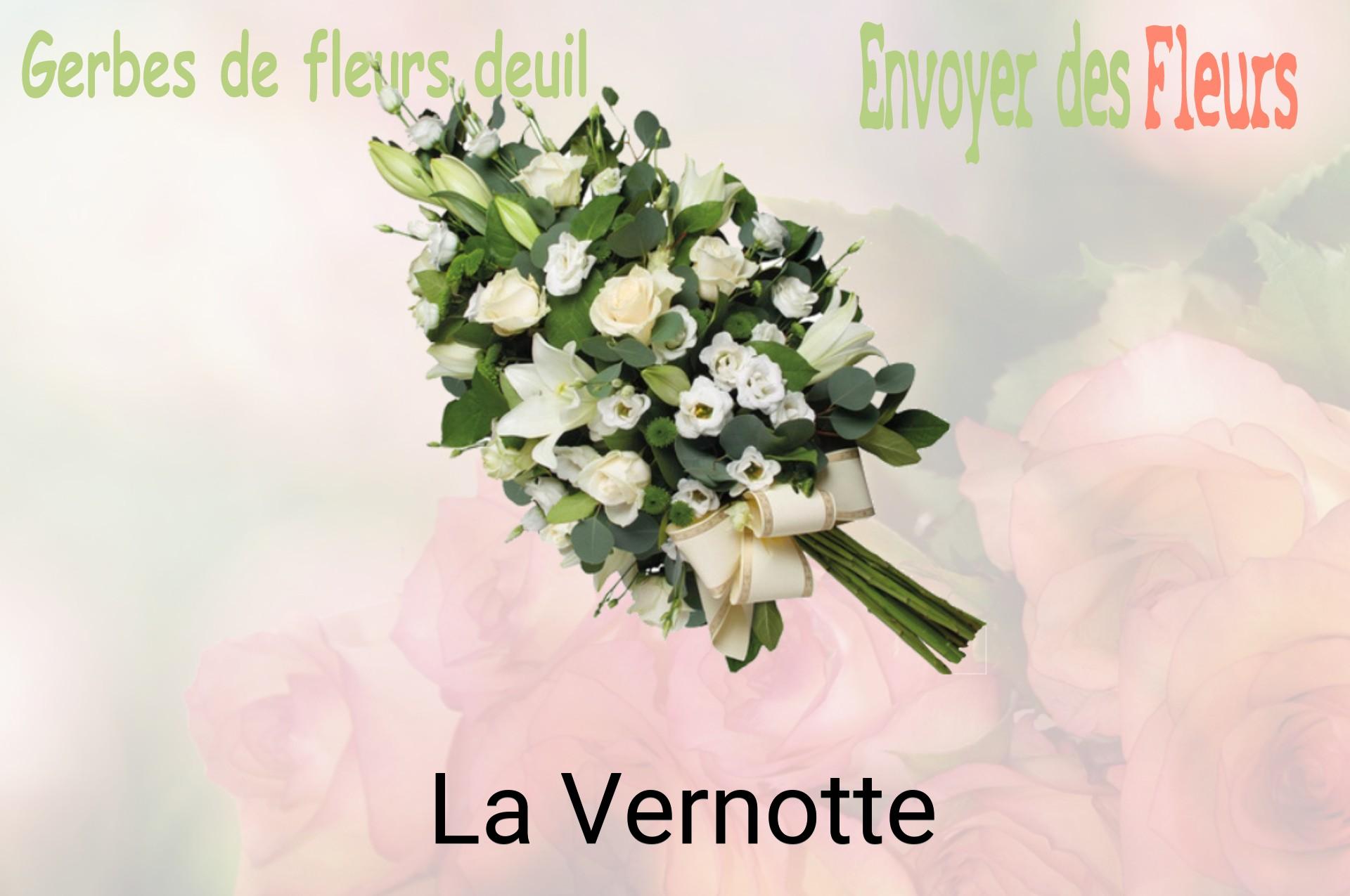 Gerbe de fleurs de deuil livrée à La Vernotte